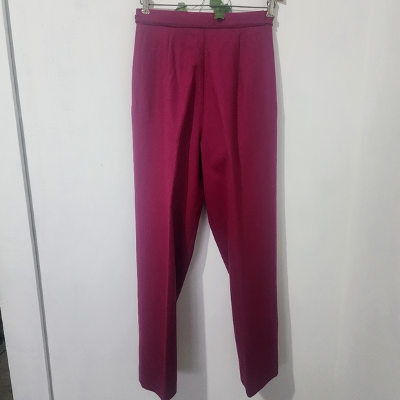 Vintage Jebb Levy Fuchsia Pink 100% Wool Trouser Pants - Picture 7 of 10